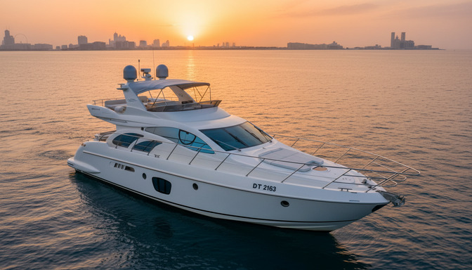 Letecký pohled na jachtu Dream Wind 55 ft v Dubai Marina