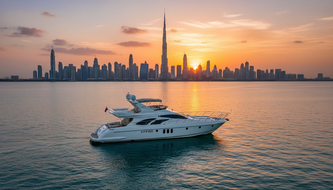 Vista aerea dello yacht Azure Legend 62 ft a Dubai Marina