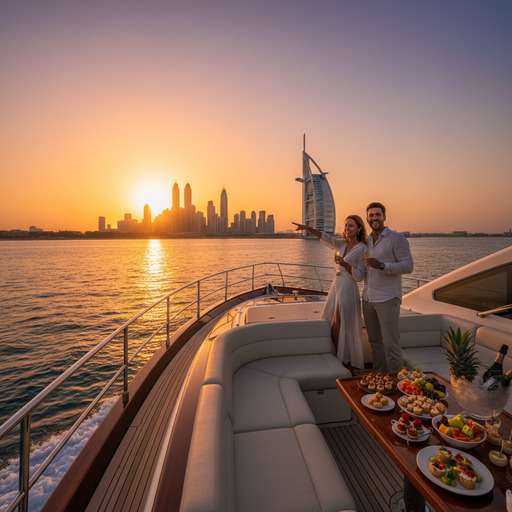 Premium luxury yacht catering and dining in Dubai.
