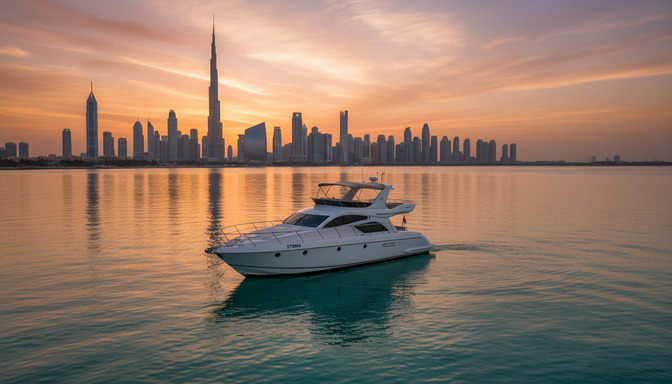 Royal Thunder 50 ft aerial view at Dubai Marina