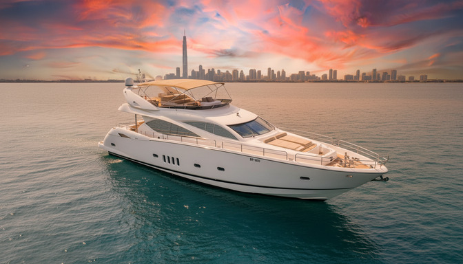Emerald Navigator 82 ft vista aerea a Dubai Marina