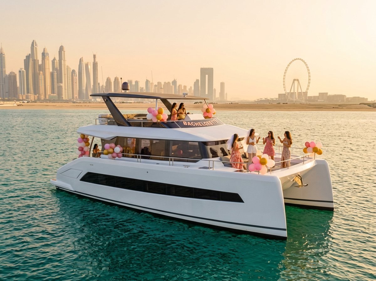 Happy guests cheering with drinks on the spacious upper flybridge deck