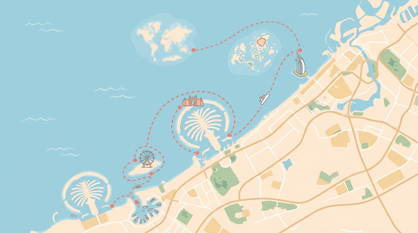 Map: Catamaran Yacht Rental in Dubai